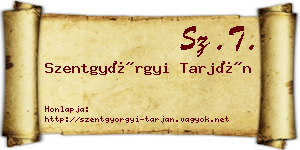 Szentgyörgyi Tarján névjegykártya